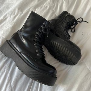 Jeffrey Campbell black “Doc Marten” style boots. Size 8
